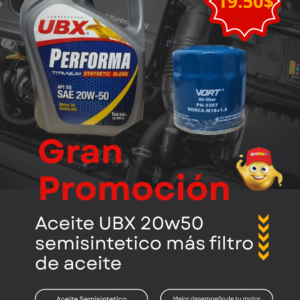 ACEITE UBX SEMISINTETICO 20W50 MAS FILTRO