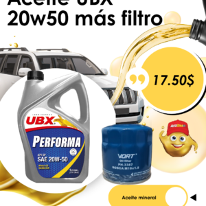 ACEITE UBX 20W50 MAS FILTRO